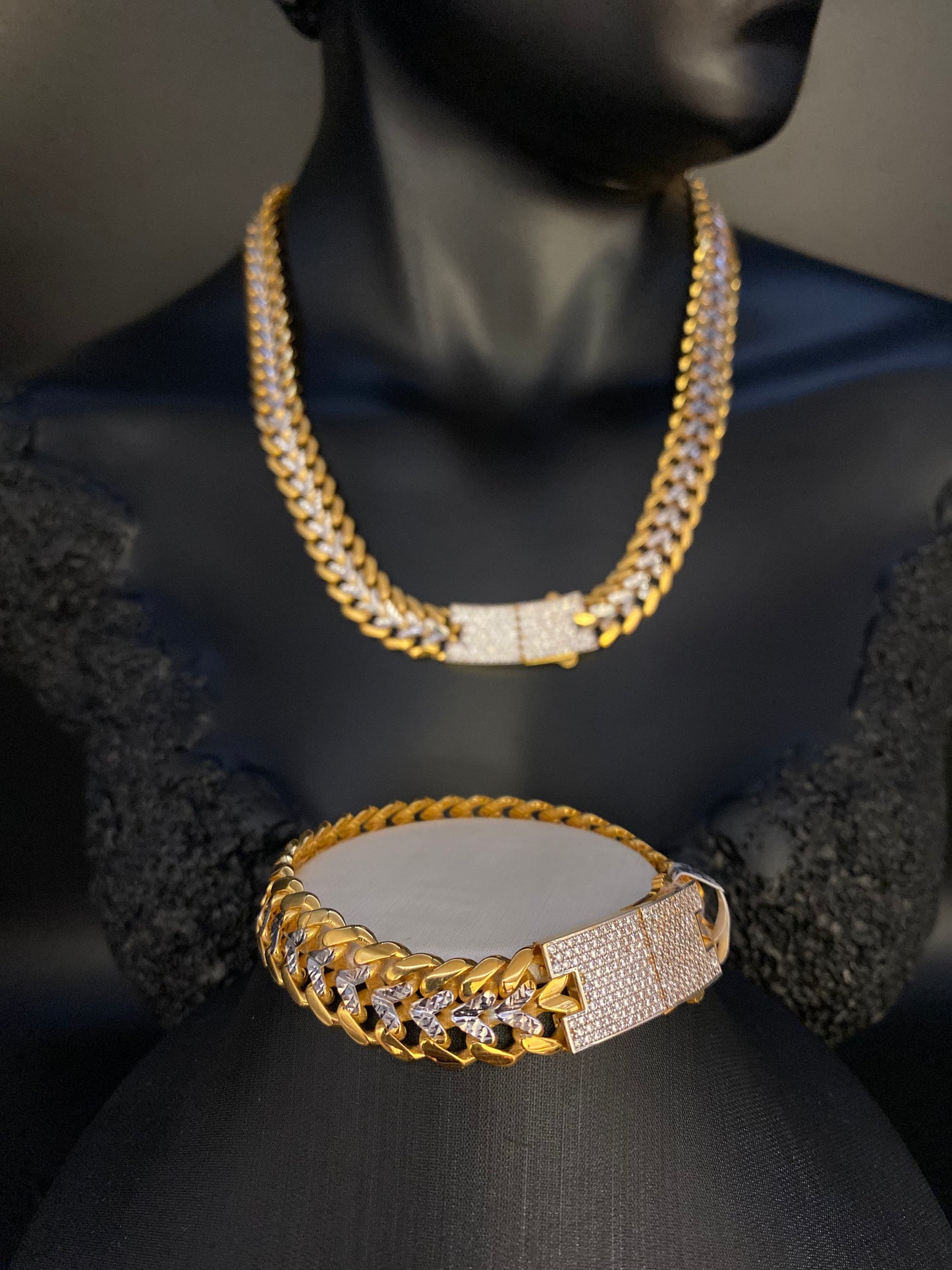 Double Cuban Link 2 Piece Set