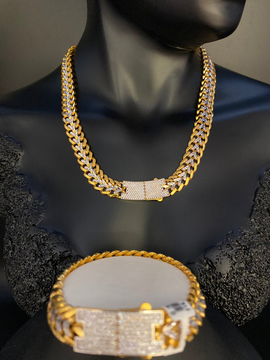 Double Cuban Link 2 Piece Set